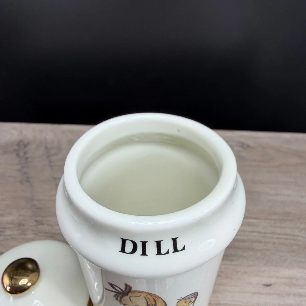 M.J. Hummel Dill Spice Jar 1987 Danbury Mint Porcelain Gold Trim Made in Japan
